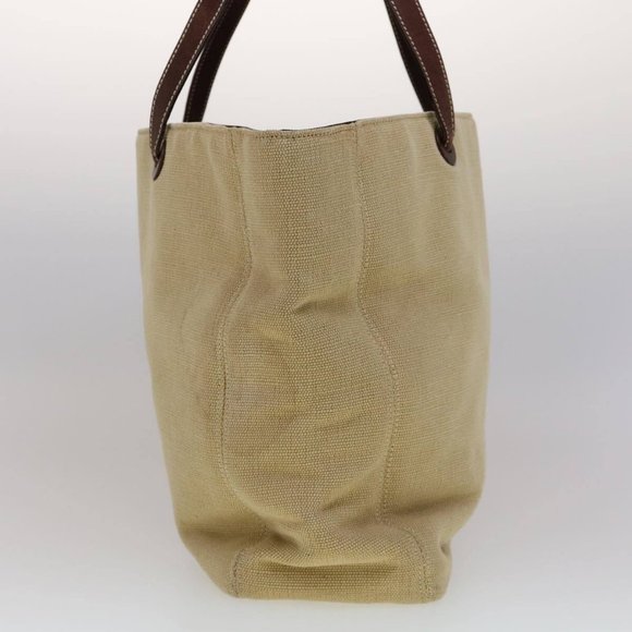 CHANEL COCO Mark Tote Bag Canvas Beige CC Auth am2628g - Picture 4 of 12